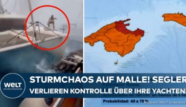 MALLORCA: Heftiges Unwetter wirbelt Yachten gegen die Küsten! Viele Flüge gestrichen