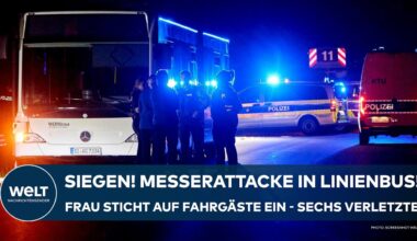 SIEGEN: Messerattacke in Linienbus! Frau sticht auf Fahrgäste ein - sechs Verletzte!