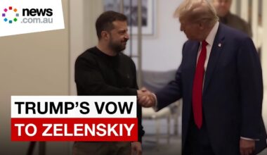 Trump meets with Zelenskiy, vows to end Ukraine war