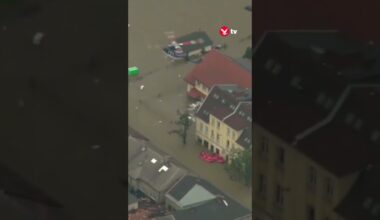 Houses submerged in water after dramatic floods hit Europe #news #shorts