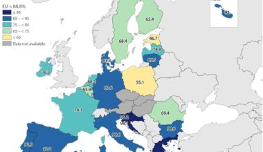 Coastal bathing sites with excellent water quality in the EU, 2023