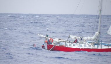 Coast Guard, Navy rescue woman, child, pets from sailboat beset by weather 925 miles off Honolulu