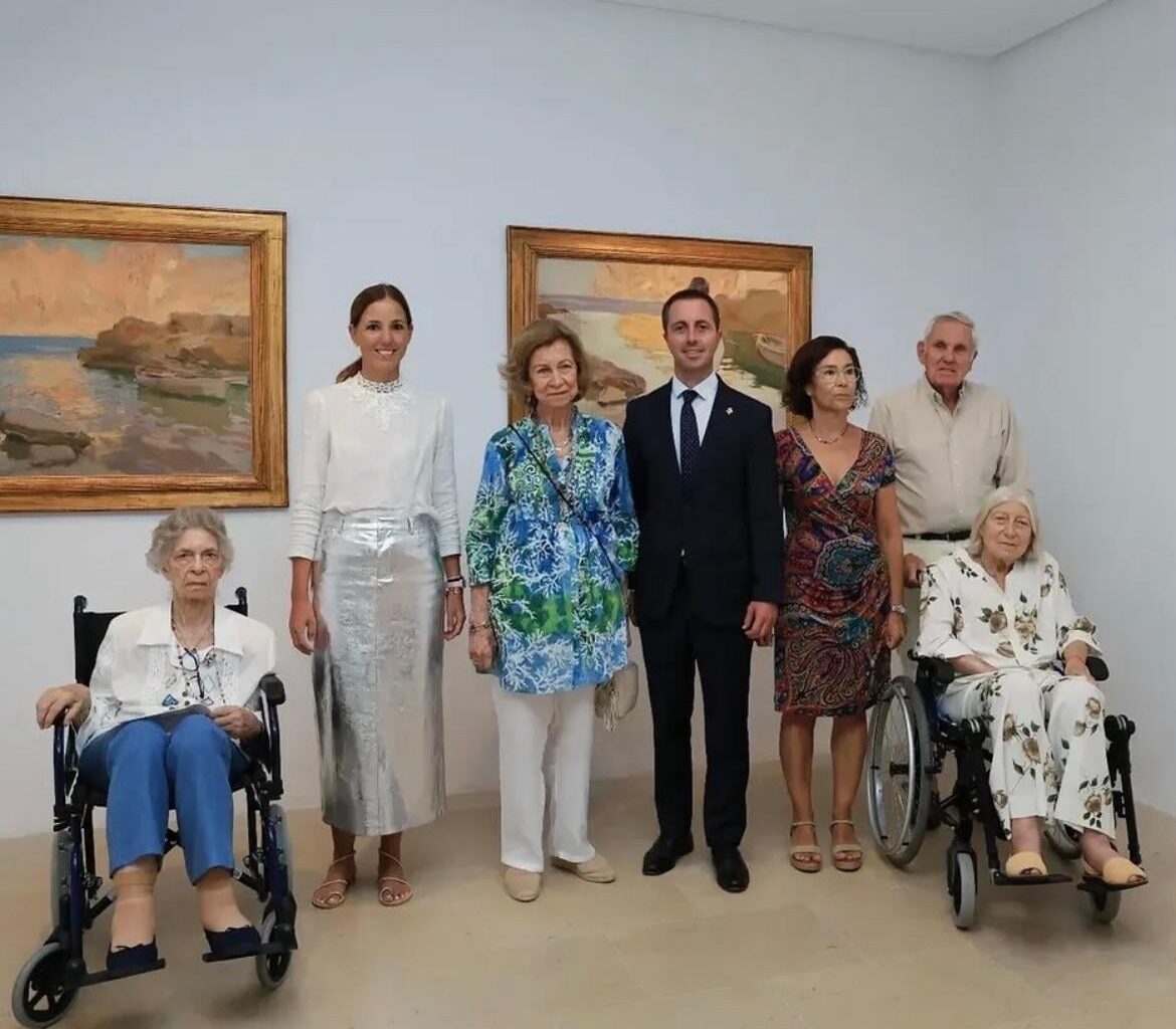 Queen Sofia of Spain along with Princess Irene of Greece and Princess Tatiana Radziwill visited the Joaquin Sorolla exhibit at the Mallorca Museum