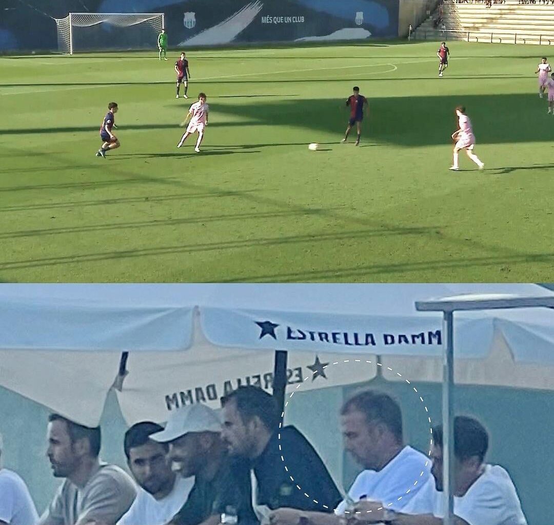 Hansi Flick was spotted watching the Barca Juvenil U19 match...