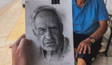 Drawing Mr Andronikos in Palouriotissa