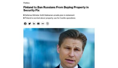 Finland will ban Muscovites from buying real estate for security reasons. The corresponding plan was announced by the Minister of Defense of the country, Antti Hakkanen -Bloomberg