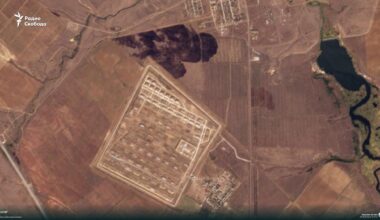 Kotluban ammo depot strike: near miss. A @planet LR satellite image taken today, on Sep. 29th, shows that the fire caused by a drone or its debris didn't affect the ammunition depot