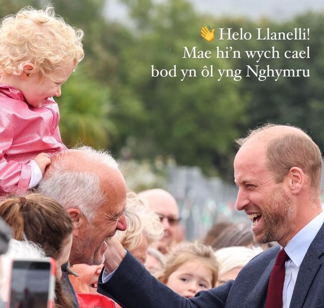 Prince William uses Welsh in social media posts about today’s trip to Wales