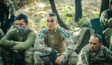 international legion of Ukraine-  Italian,American and Brazilian volunteers training in trench combat and with FPV drones.   posted today