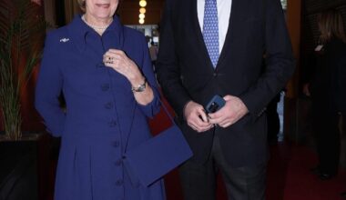 Queen Anne Marie of Greece and Prince Nicholas of Greece at the movie premiere at the Great Britannia Hotel