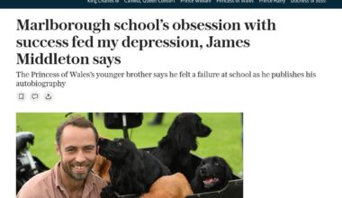 Marlborough school’s obsession with success fed my depression, James Middleton says