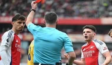 Premier League panel concludes referee Kavanagh was right to issue Arsenal's Declan Rice a red card against Brighton