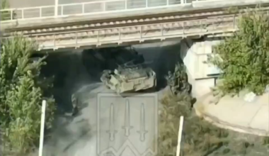 Ukrainian "Kara-Dag" Brigade hits a Russian armored vehicle with infantry in Selydove, Donetsk Oblast. September 2024