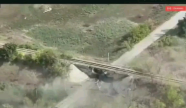 Continuation of Ukrainian tank destroying BTR and infantry in Selydove Donestk Oblast.