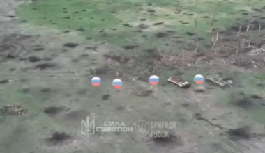 Russian kicks a land mine and survives