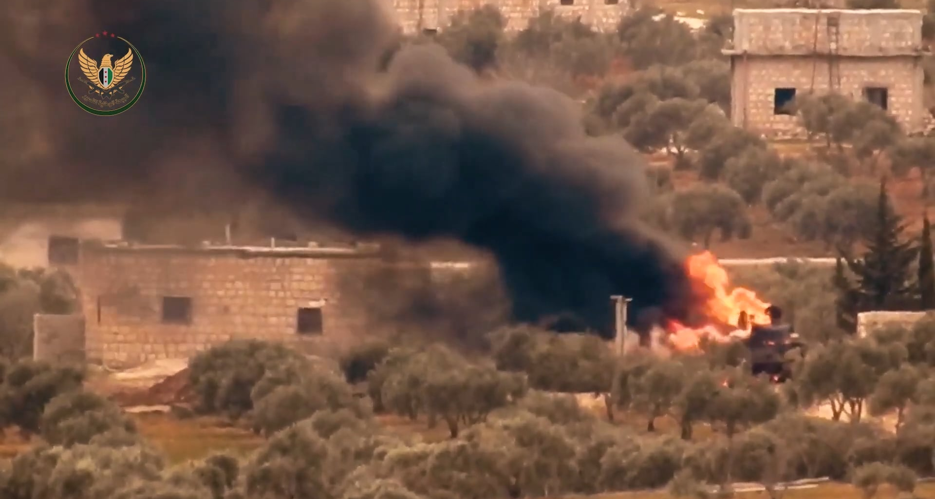 NLF ATGM strike successfully destroys an SAA tank in Dadik, Idlib - 2020