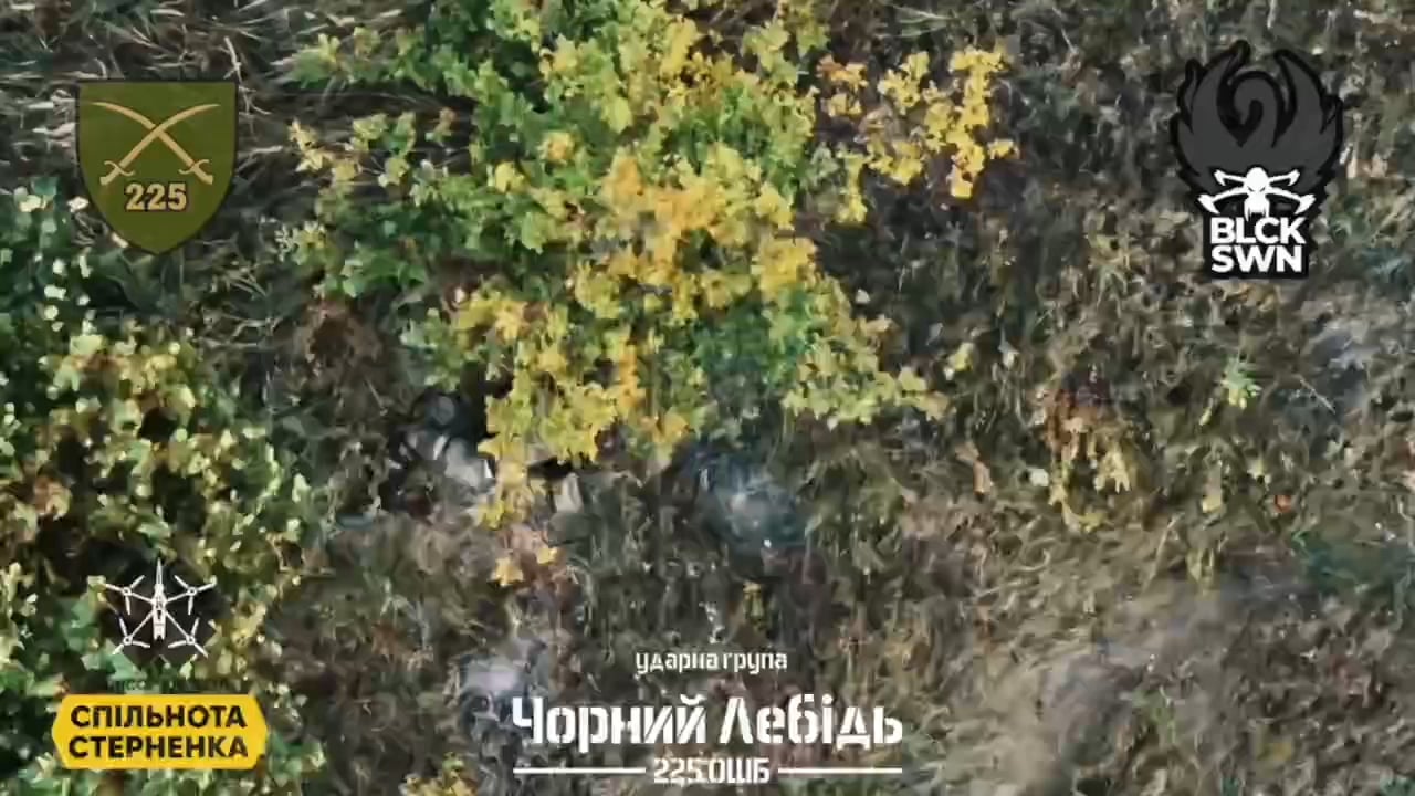 Ukrainian drone drops grenades on Russian soldier until he pulls pin on his own grenade in Kursk region, Russia. "Black Swan" unit of the 225th Assault Battalion