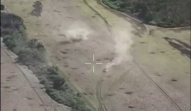 Ukrainian artillery made an impressive direct hit on a Russian T-72 tank that was on its way to Ukrainian positions. Kupiansk direction, Kharkiv region. Bureviy Brigade