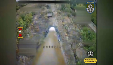 UA FPV Pilot performs a 360 backflip + airburst detonation shot directly into Russian armored vehicle. (59th Motorized Brigade / Krasnogorsk direction / Published Sept 1st)