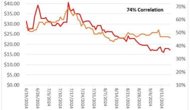 There is a 74% correlation between the stock price of DJT and Trump‘s odds of winning on PredictIt [OC]