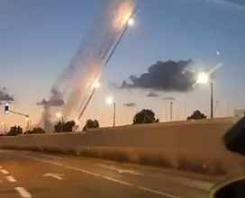 Iron dome interceptors launched. Northern Israel