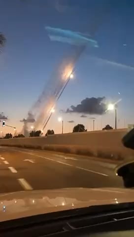 Iron dome interceptors launched. Northern Israel