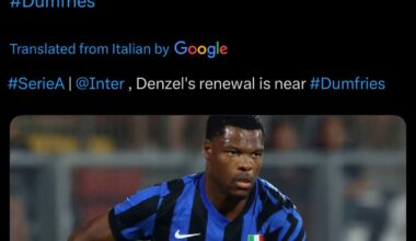 The moment Dumfries renews, I’ll be the happiest person in the world. Dumfries was in such great form at the end of 2023, and when these renewal talks hit, his form quickly went downhill and Darmian took over his starting spot. Let’s hope this renewal can bring him back to top form.