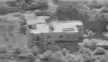 Israeli airstrike hits Hezbollah rocket/missile munition cache in Lebanon, setting off the stored munition which in turns hits a nearby home, today