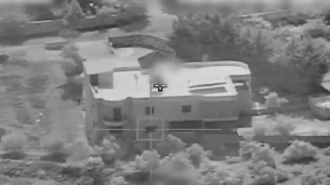 Israeli airstrike hits Hezbollah rocket/missile munition cache in Lebanon, setting off the stored munition which in turns hits a nearby home, today