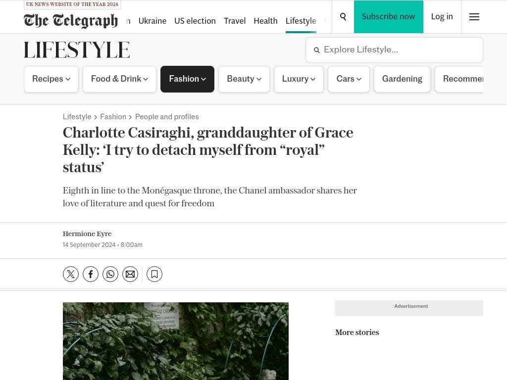 Charlotte Casiraghi, granddaughter of Grace Kelly: ‘I try to detach myself from “royal” status’