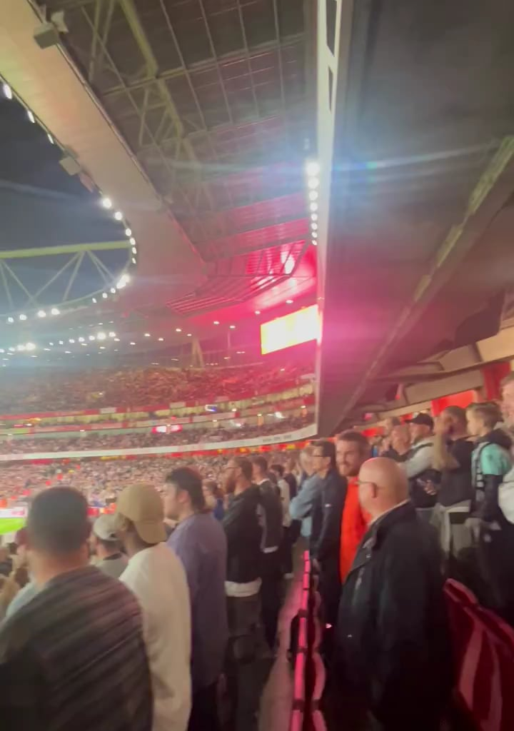 Bolton fans signing Johnny Stones at the Emirates