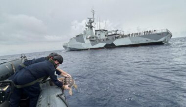 HMS Medway has released six Loggerhead turtles back to their natural habitat after they were washed up on UK shores