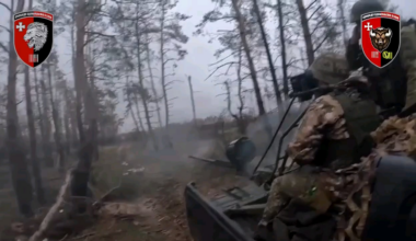 M75 20mm anti-aircraft gun mounted on a pickup truck being operated against Russian positions on the other side of the forest in a rapid attack. Somewhere in the Donbas region. 63rd Separate Mechanized Brigade, published on September 11, 2024.