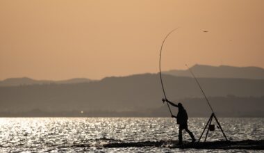 Fisherman casting his hook - Taken in Ormidia