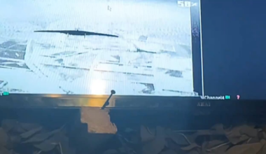 Russians watch via analog video interception system as Ukrainian FPV shoots down their reconnaissance UAV