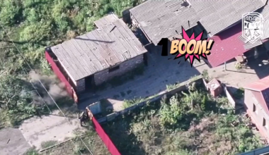 Ukrainian Tactical Group Adam ("Group Adam") posted a video showing a well-equipped Russian soldier approaching the gate of a house before beeing hit by drone dropped ammunition.