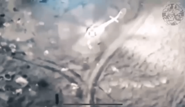 A rare recorded incident of a helicopter being shot down by a Ukrainian bayraktar tb2 on Snake island, Ukraine