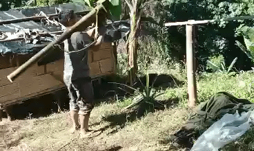 Kachin Independence Army fighter using a Chinese FN-6 MANPAD missile to shoot down a Myanmar Air Force helicopter. Likely from January 3, 2024 in Waingmaw Township.