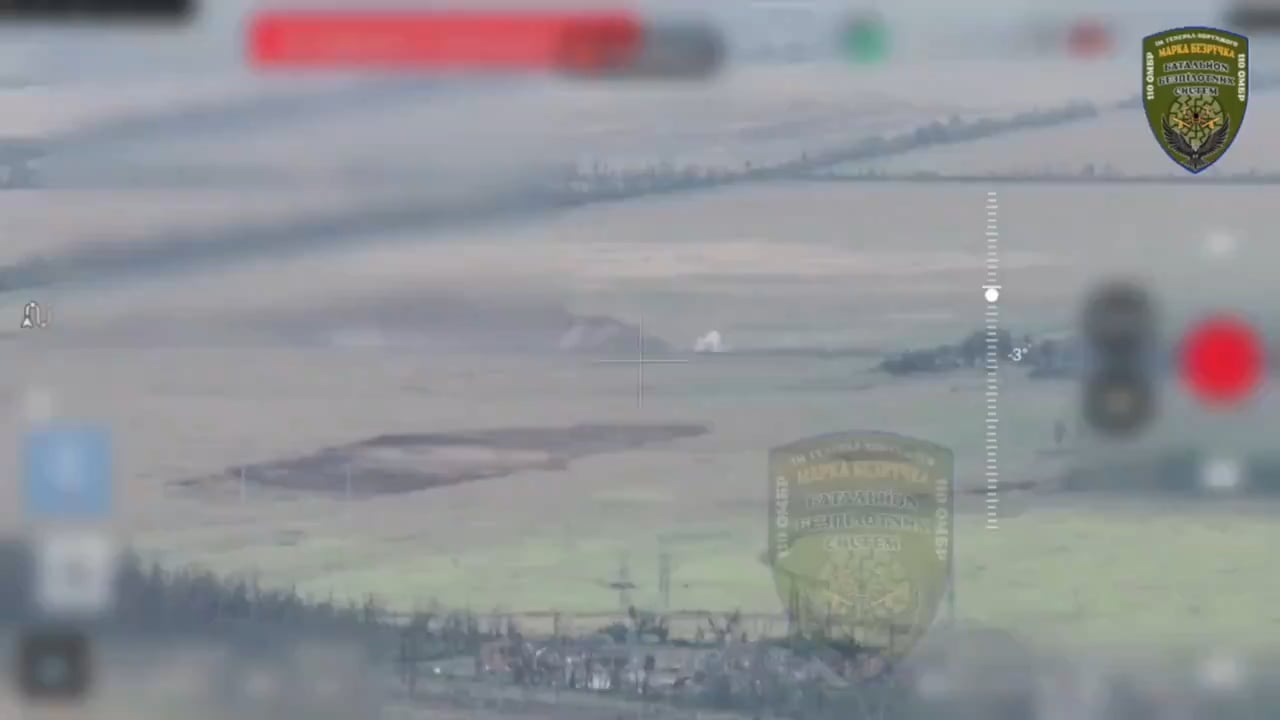 The Drone Battalion of the Ukrainian 110th Mechanized Brigade destroy a bukhanka/loaf, with a fvp drone, amids a massive pileup of destroyed loafs/trucks.