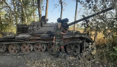 Destroyed Russian T-55A in Korenevo, Kursk front.