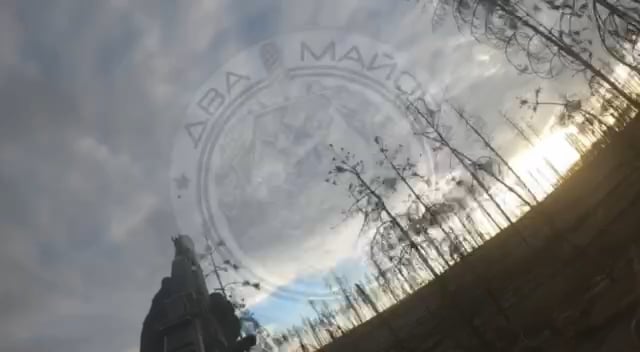 GoPro POV of two Russian soldiers riding a quad, they are hit (mine?) and forced to leave the vehicle, then an FPV drone starts flying overhead a few times before it hits nearby after they fail to shoot it down, then they start running, Kupyansk direction