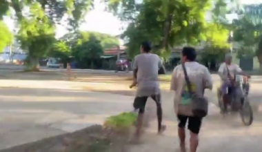 PDF guerillas carrying out an attack on junta forces in Monywa, Myanmar