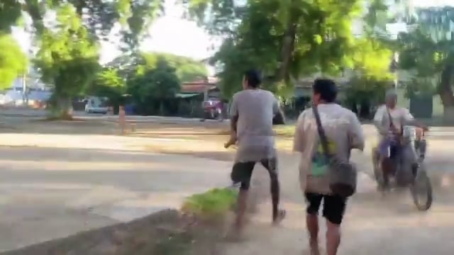 PDF guerillas carrying out an attack on junta forces in Monywa, Myanmar