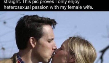 Josh "straight guy" Hawley kissing his female wife