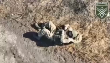 FPV drone lands in sitting Russian soldier’s lap, setting off huge explosion that blows both legs off