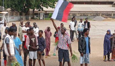 In West Africa, demonstrators wave Russian flags to protest poverty