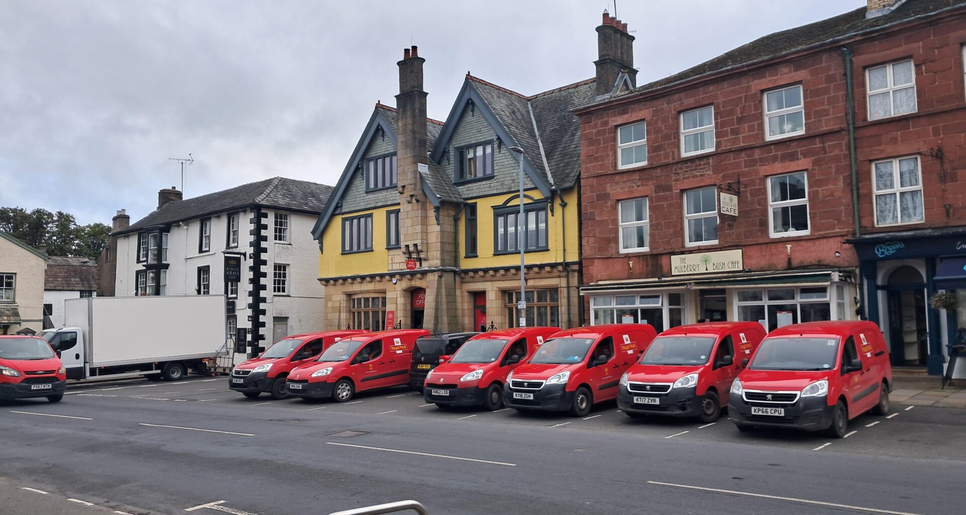 My post office brings all the post vans to the yard