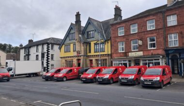 My post office brings all the post vans to the yard