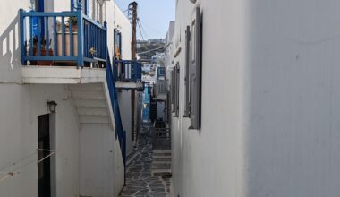 Narrow Mykonos street.