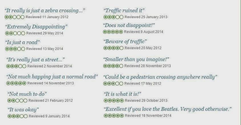 TripAdvisor reviews for the zebra crossing outside Abbey Road Studios